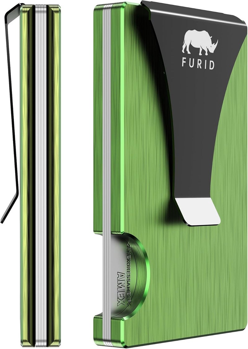 furid Minimalist Card Wallet for Men Slim: Rfid Metal Wallet with Money Clip Credit Card Holder - Gift for Man Husband at Brithday Stocking Stuffers - Image 1